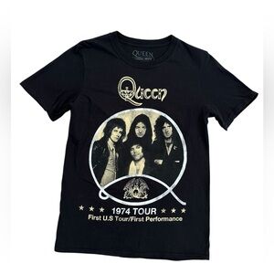 Queen Official Merch T-Shirt Unisex Black Short Sleeve Graphic Print Size S
